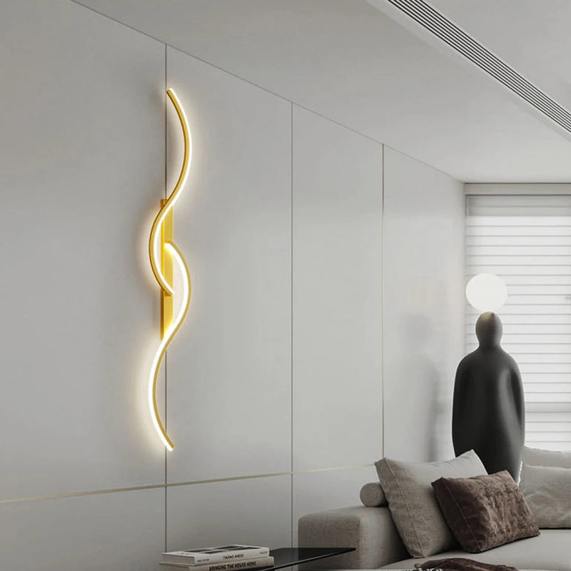 Modern LED Wall Lamp Minimalist Long-Strip Lighting Fixture for Tv Background Lighting in Living Room Bedside Lighting Bedroom