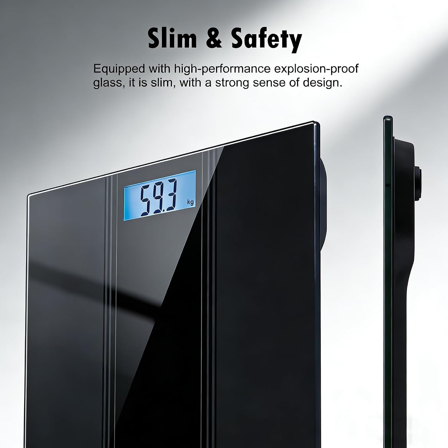 Scale for Body Weight Digital Bathroom Scale Large Size Black