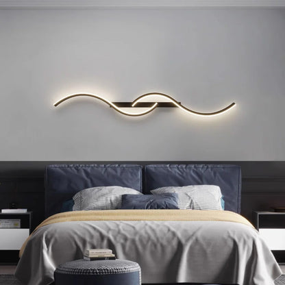 Modern LED Wall Lamp Minimalist Long-Strip Lighting Fixture for Tv Background Lighting in Living Room Bedside Lighting Bedroom