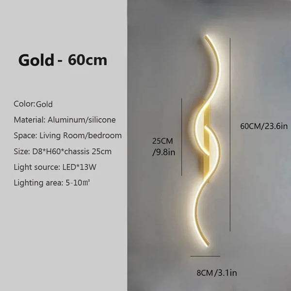 Modern LED Wall Lamp Minimalist Long-Strip Lighting Fixture for Tv Background Lighting in Living Room Bedside Lighting Bedroom
