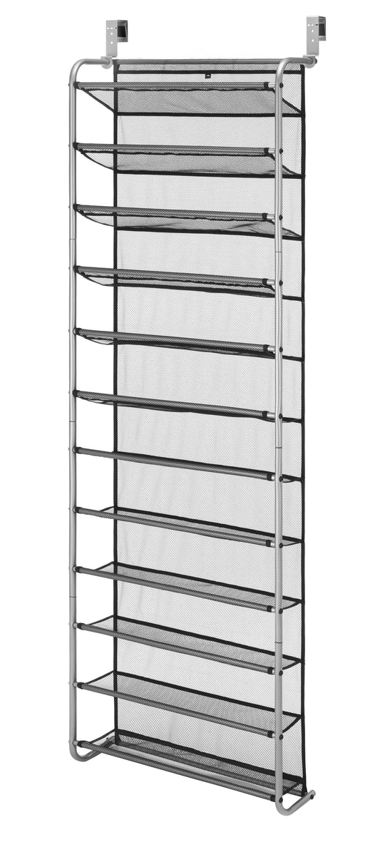 Over-The-Door Shoe Rack, Fits up to 36 Pairs, Space Saving, Mesh Lined, Tear Resistant