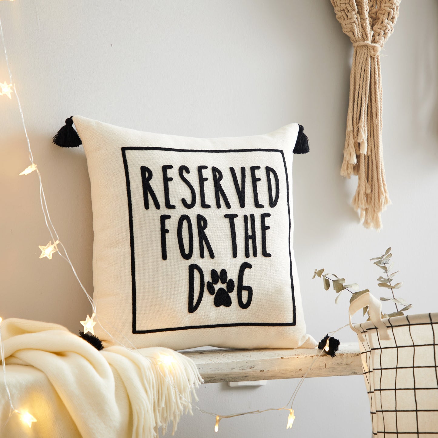Reserved for the Dog Square Decorative Throw Pillow for Adults, 18 in X 18 In