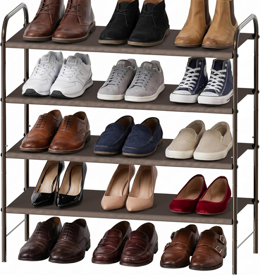 4-Tier Shoe Rack Storage Organizer, 12-20 Pair, Bronze