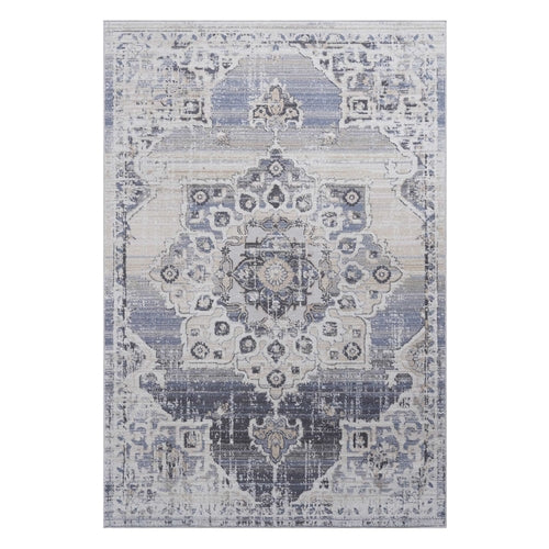 Naar Payas Collection Cream/Blue Medallion Area Rug